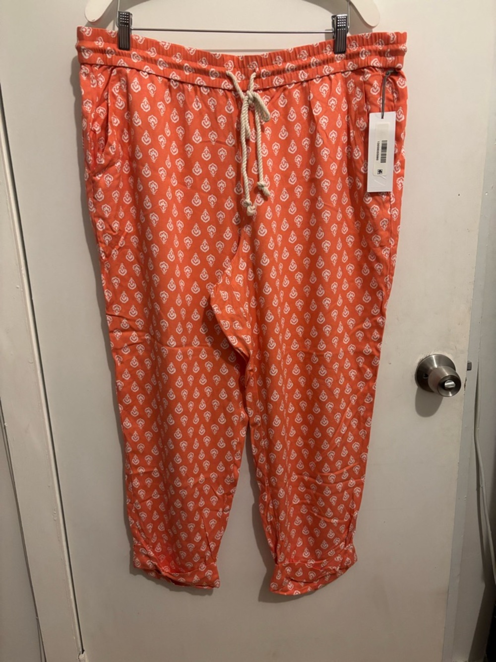 Liz Claiborne Orange and White Printed Lounge Pants